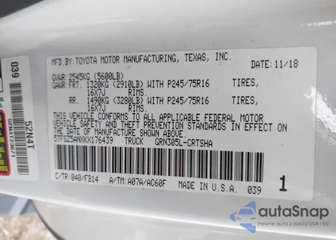 2019 Toyota Tacoma Sr V6 from USA, damaged, VIN 5TFSZ5ANXKX176439